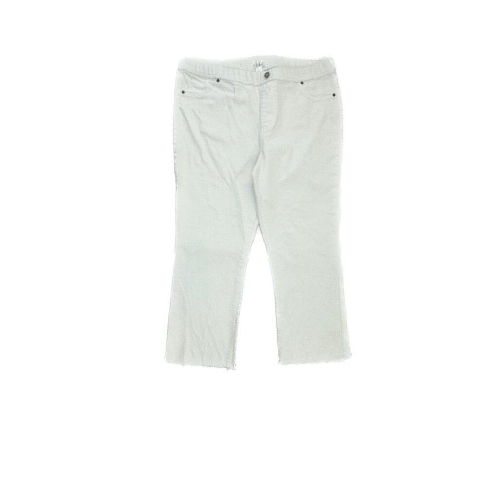 Just Be Pull On Raw Hem Crop Women's size XL White Denim Jeans